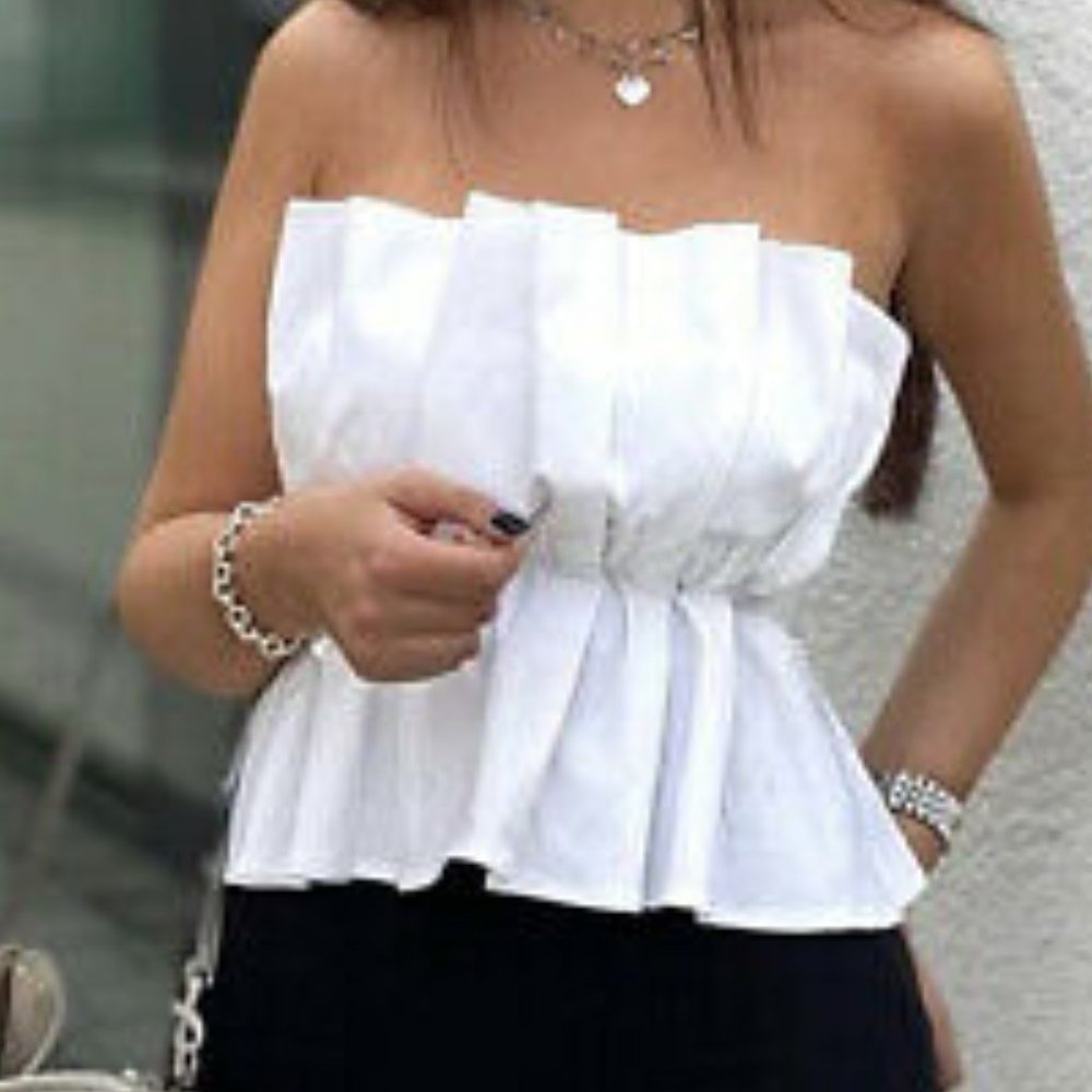 Zara Pleated Crop Top